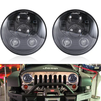 

New Design Black Projector Headlight 7'' inch headlight Hi/Lo Beam 45W LED Car headlamp for 07-15 Jeep Wrangler JK CJ Offroad