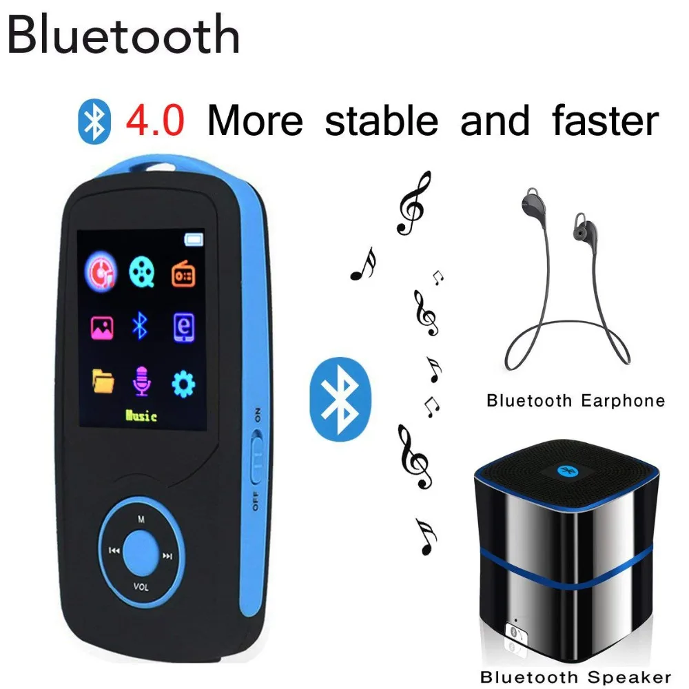 New Version MP3 Player Bluetooth 4.0 Original RUIZU-X06 16GB Music Player, Support Memory UP to 64GB with HIFI Lossless Sound