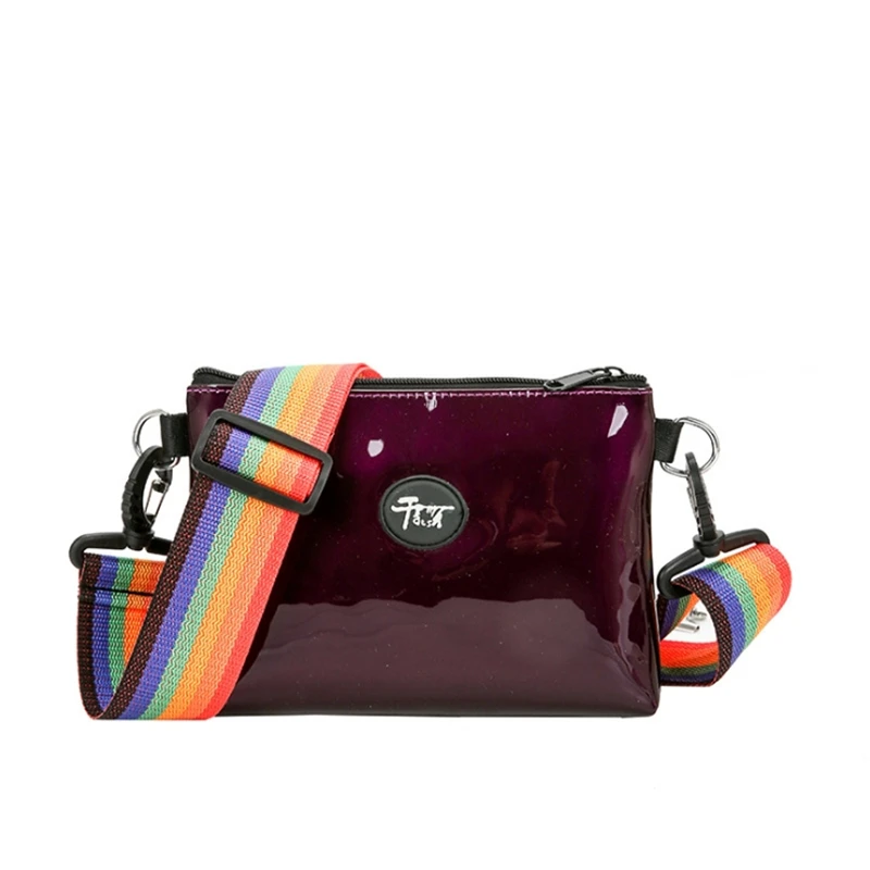 

Women's Shoulder Bags Ladies Crossbody Handbags And Purses Patent Leather Fashion Solid Color Mirror Ribbon Small Square Package