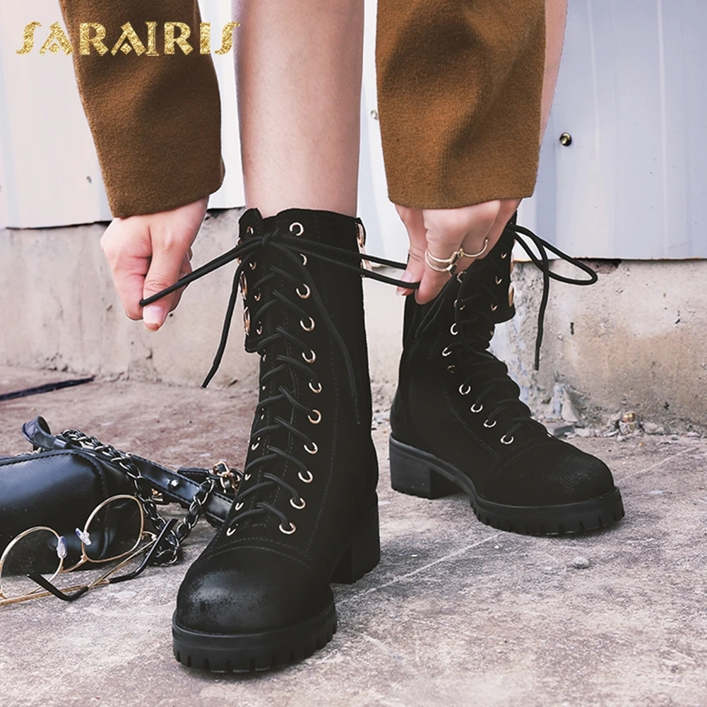 

SARAIRIS New plus Size 34-40 Cow Suede New Fashion Boot Shoes Woman Hot Sale Zip Up Wholesale Ankle Boots Woman Shoes