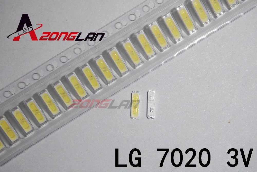 

FOR LG Innotek LED 500PCS LED Backlight 0.5W 7020 3V Cool white 40LM TV Application LEWWS72R24GZ00