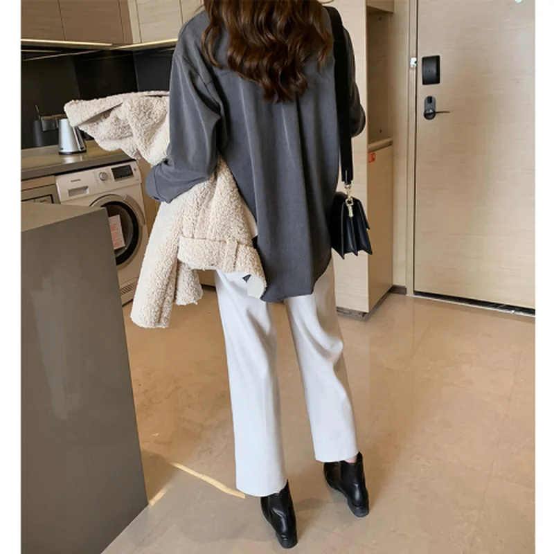 2019 Autumn New Women's Shirt Loose Lazy Simple Style Fashion Casual Solid Long Sleeve Women Blouses Blusas Femininas Elegante