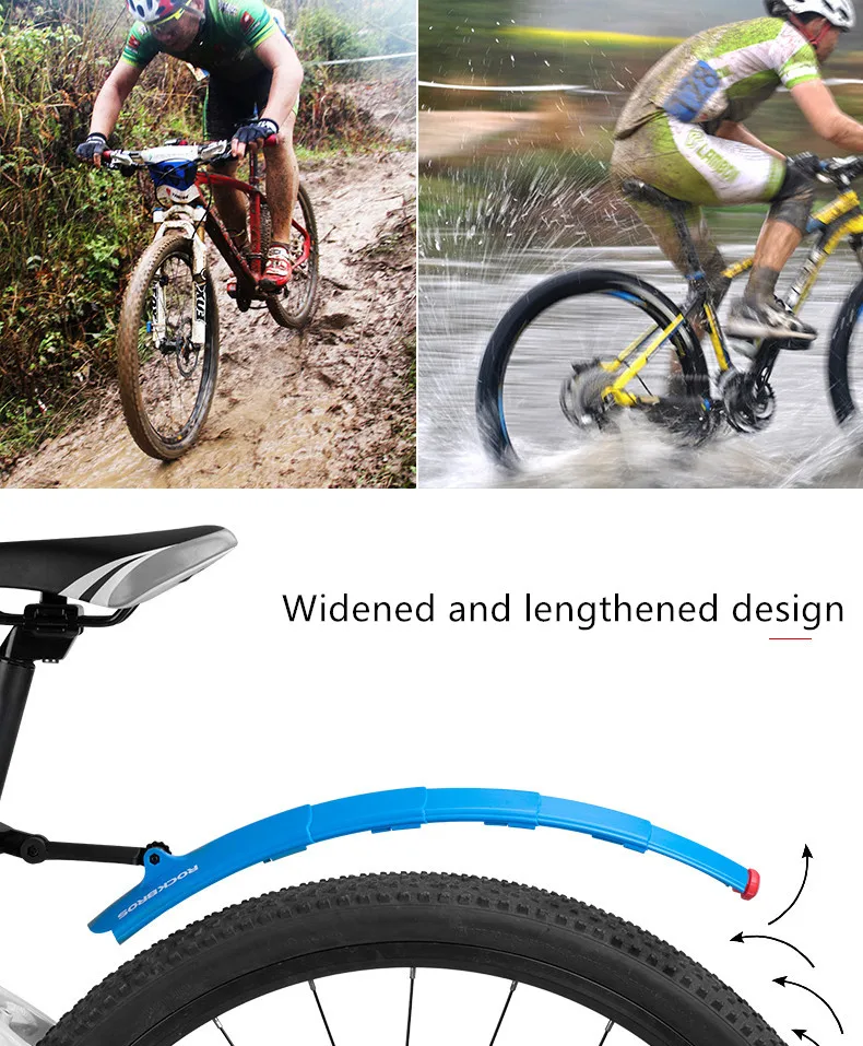 Телескопическое крыло 2 шт передние и задние складные крылья MTB LED задний фонарь