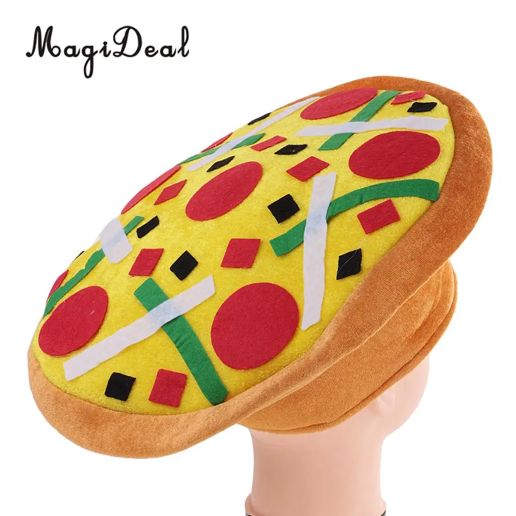 MagiDeal Adult Kids Pizza Shape Hat Halloween Christmas Carnival Birthday Party Cap Fancy Dress Costume Prop 