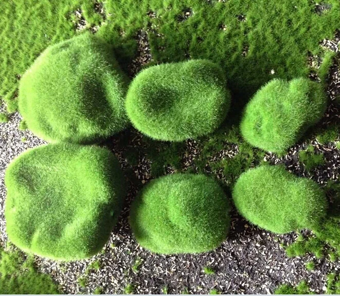 

K15207 12PCS/PACK Wholesale Simulation Moss lichen Stone Props Plant Wedding Office Artificial Flower Home Office Decorative