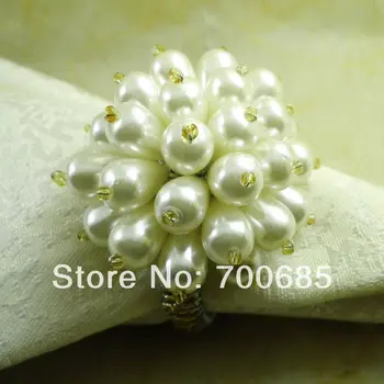 

pearl bleaded ball napkin ring, napkin holder,