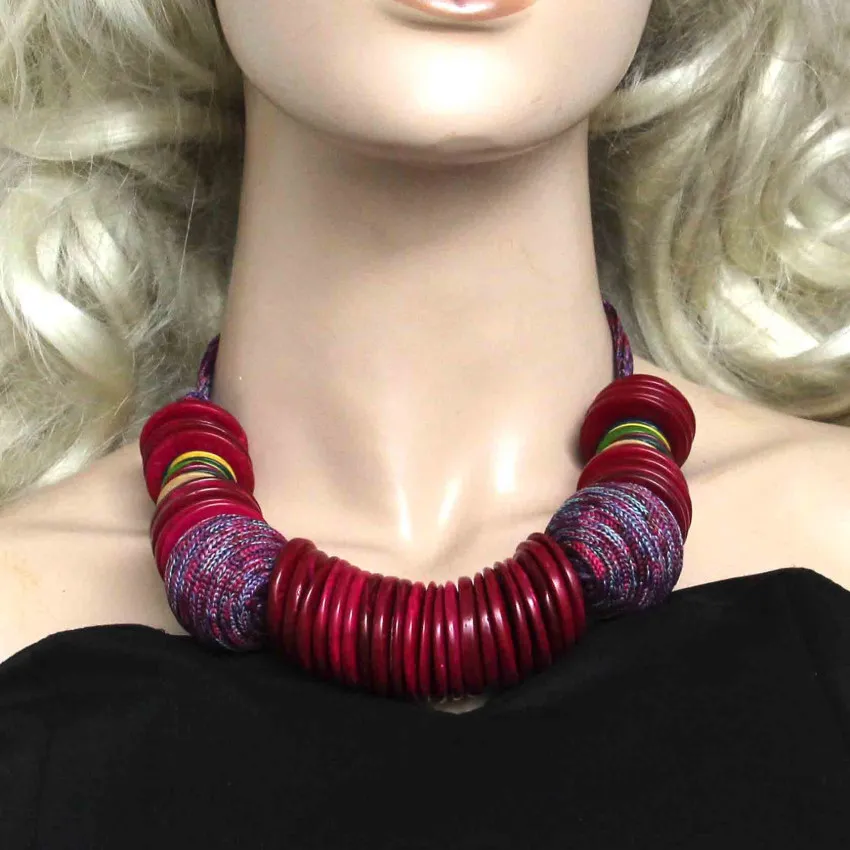 MANILAI Handmade Beach Bohemian Statement Necklace For Women Chunky Choker Coconut shell Collar Necklace Bijoux Femme