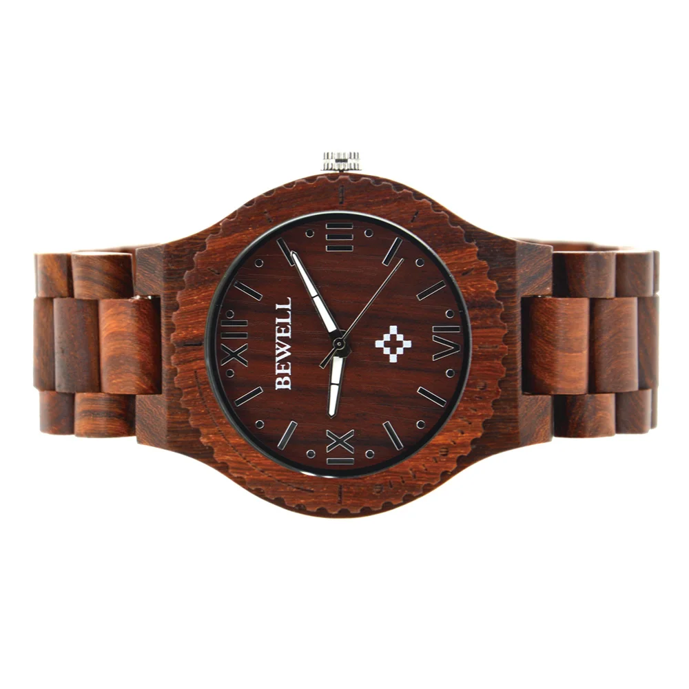 Лучшие продажи Relojes BEWELL деревянные часы мужские наручные с автоматической датой
