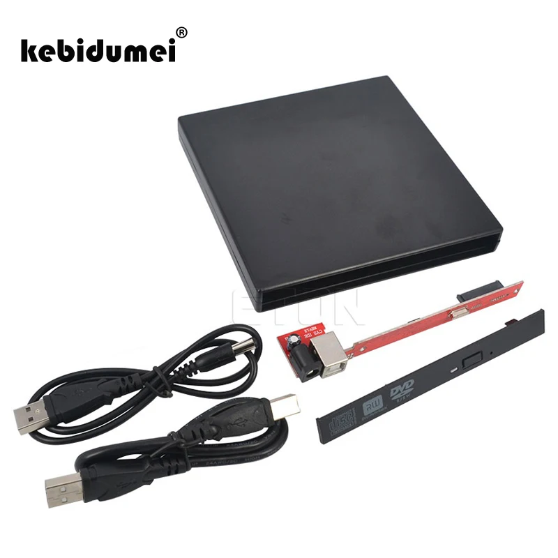 Kebidumei Компьютерные аксессуары портативный USB 2 0 DVD CD DVD-Rom SATA Внешний чехол тонкий
