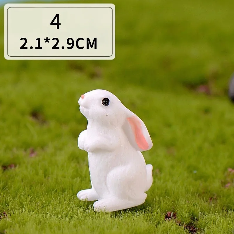 1 шт., 12 стилей, милый кролик, пасхальный миниатюрный заяц, фигурка животного из смолы, мини-украшение для сказочного сада - Цвет: 4