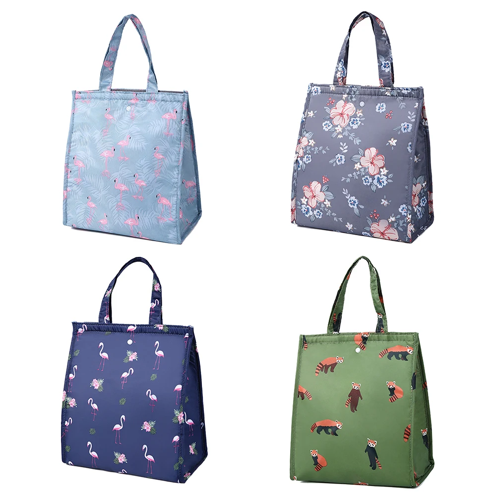 

1pc Flamingo Portable Lunch Bag Pattern Lunch Bags For Women Kid Picnic Beach School Tote Handbag Food Container Kitchen Storage