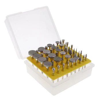 

50pcs Assorted Sizes Diamond Coated Grinding Grinder Head Glass Diamond Burrs Set For Rotary Tools