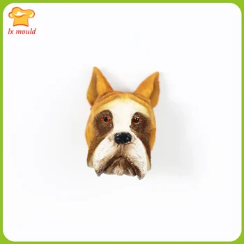 

2019 New Bully Kutta dog silicon fertilizer mold cake diy clay dog head candle