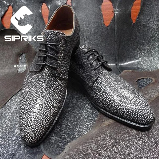 Sipriks Luxury Mens Stingray Skin Shoes Thailand Imported Stingray Leather Shoes Mens Premium