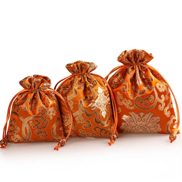 50 шт. шелковые свадебные подарочные мешочки с вышивкой, мешок для конфет на вечеринку, упаковка для ювелирных изделий - Цвет: Style 1