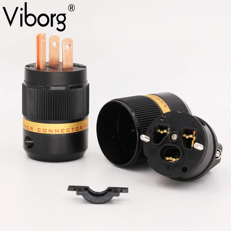 Viborg VM501 + VF501 Чистая медь AC US вилка Redcopper разъем питания IEC 1 пара | Электроника