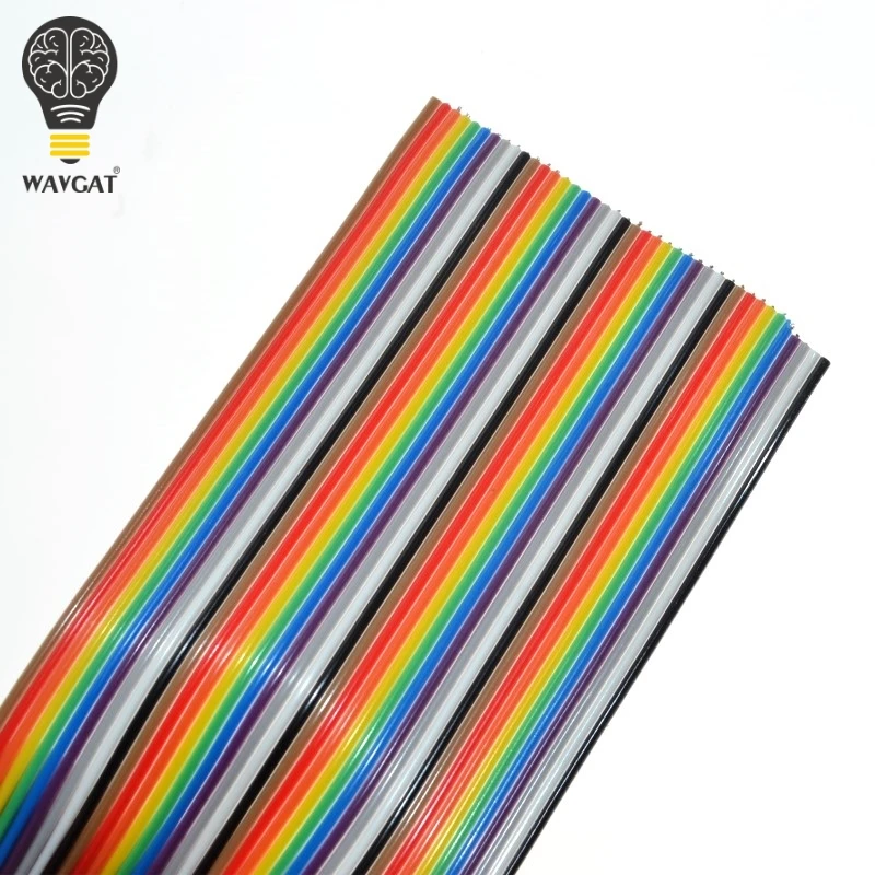 

1 meter 1.27mm Spacing Pitch40 WAY 40P Flat Color Rainbow Ribbon Cable Wiring Wire For PCB DIY 40 Way Pin