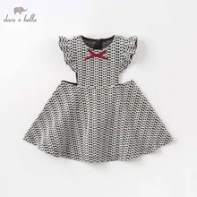 Dave bella/осенние платья без рукавов для маленьких девочек детское платье для дня рождения милая детская одежда 1 предмет, DB7632