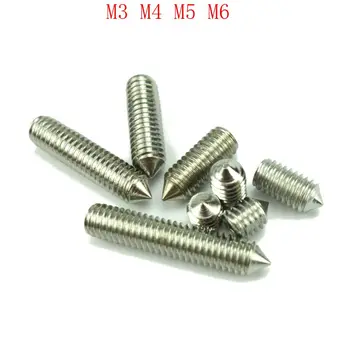 

20Pcs M2.5 M3 M4 M5 M6 M8 M10 M12 Stainless Steel 304 Grub Screws Cone Point Hexagon Hex Socket Set Screws