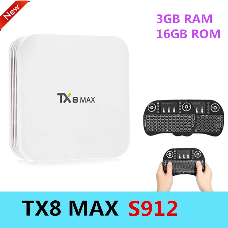 TX8 MAX Smart Android 6.0 Amlogic S912 Octa Core TV BOX 5G WIFI Bluetooth 4.0 Set Top Box Support KODI 4K x 2K Media Player