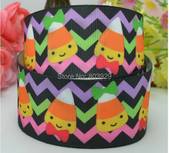 

(50yards/lot ) 1-1/2"(38mm) Candy Corn Printed Ribbon