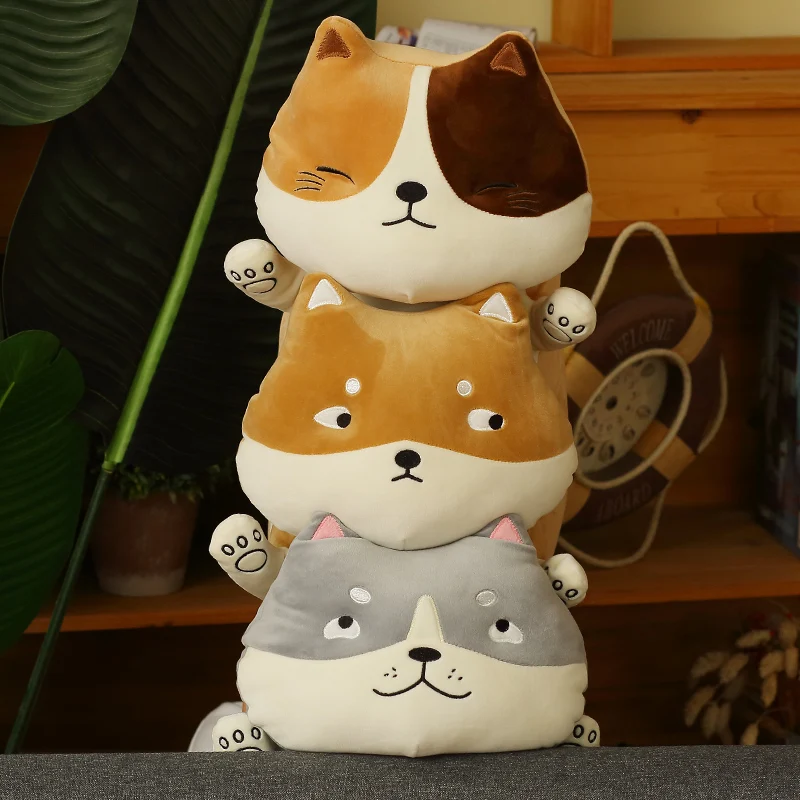 Lucky Boy Sunday 75 см Kawaii Плюшевые Шиба ину Хаски Кот Игрушка мягкая Шиба ину Длинная Подушка Дети День рождения Рождественский подарок