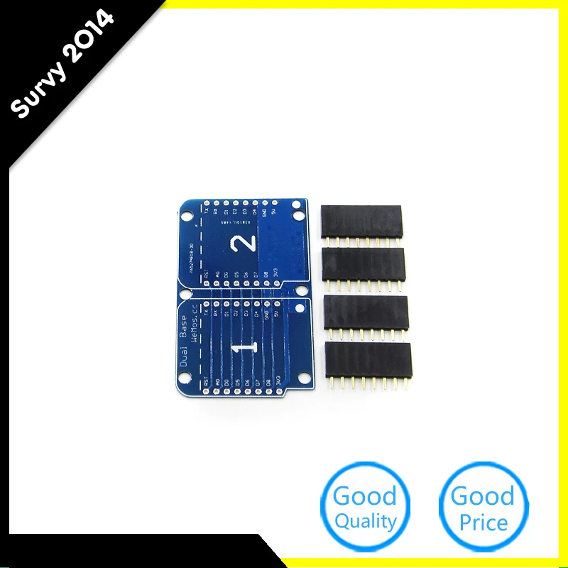 

Double Socket Dual Base Shield For WeMos D1 Mini NodeMCU For Arduino ESP8266 Development Board