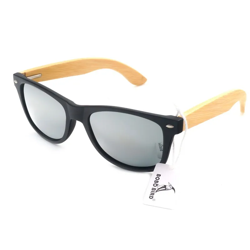 Бобо птица солнцезащитные очки Для женщин Для мужчин поляризационные бамбука ноги Черный квадрат кадр Винтаж очки Óculos де золь C-CG004