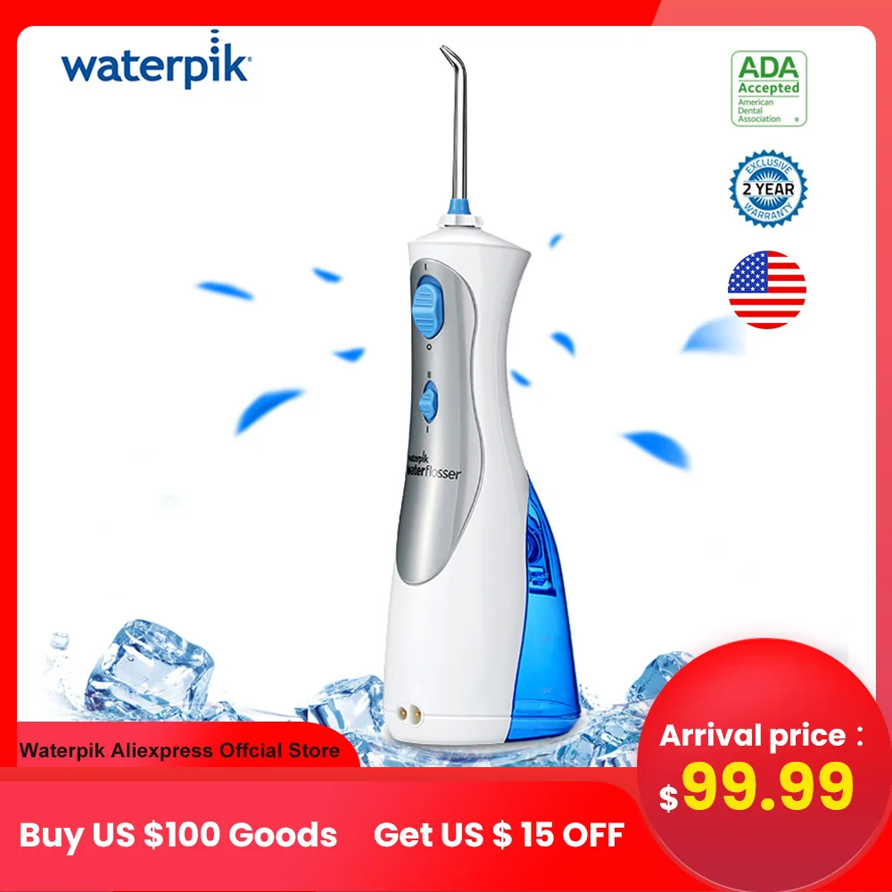 

Waterpik WP-450 Cordless Plus Water Flosser Oral Irrigator Rechargeable Portable Waterproof Dental Water Jet 200ML Water Tank