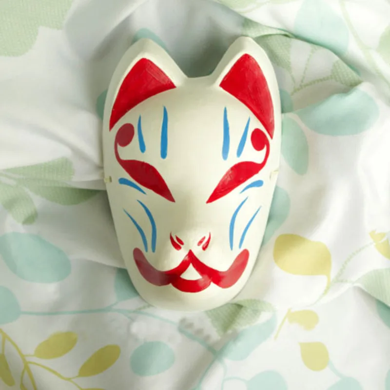 

Full Face Hand-Painted Japanese Fox Mask Araragi Tsukihi Pattern Cosplay Masquerade For Party Carnival Halloween