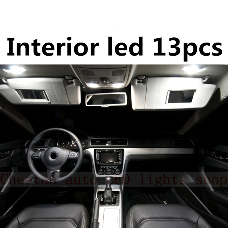 

Tcart 13pcs X free shipping Error Free LED Interior Light Kit Package for vw Passat b7 accessories 2012-2015