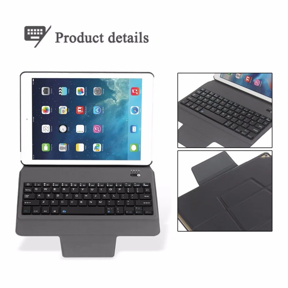 Для iPad 10,5 Высокое качество ультра тонкий Съемный беспроводной Bluetooth клавиатура чехол с подставкой