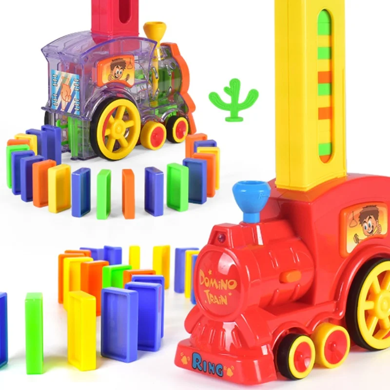 Dropshippin Automatic Domino Brick Laying Toy Train Automatic Sets Up