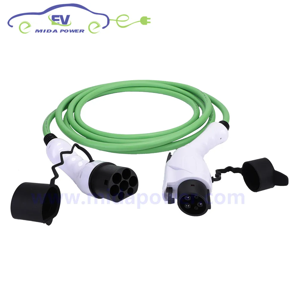 

10M 16Amp Type 1 to Type 2 EV Charging Cable SAE J1772 to IEC 62196-2 EVSE Plug 3x2.5mm2+2x0.5mm2 EV Charger Cord