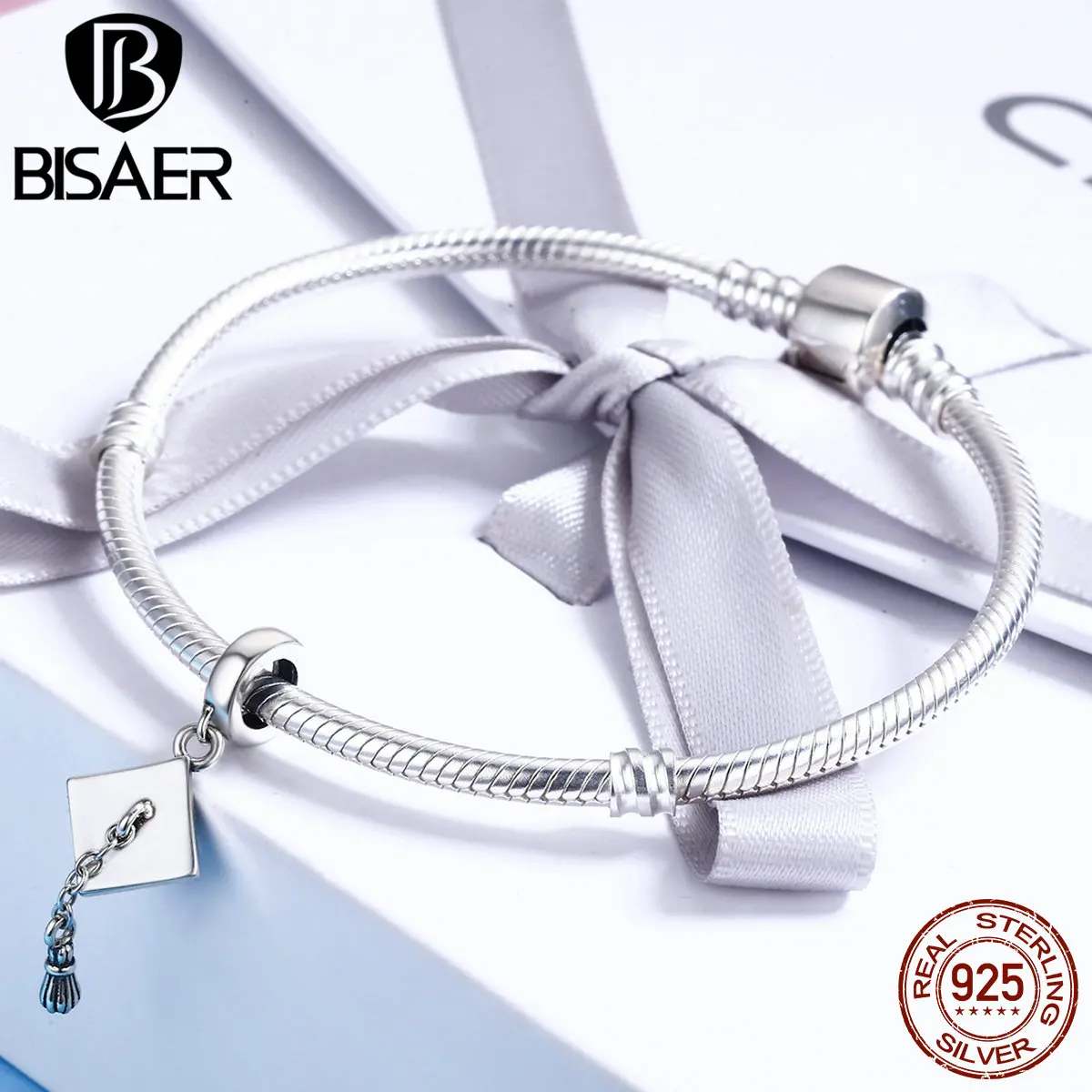 Оригинальный серебряный браслет 925 пробы с длинной кисточкой|bracelet silver sterling|charms