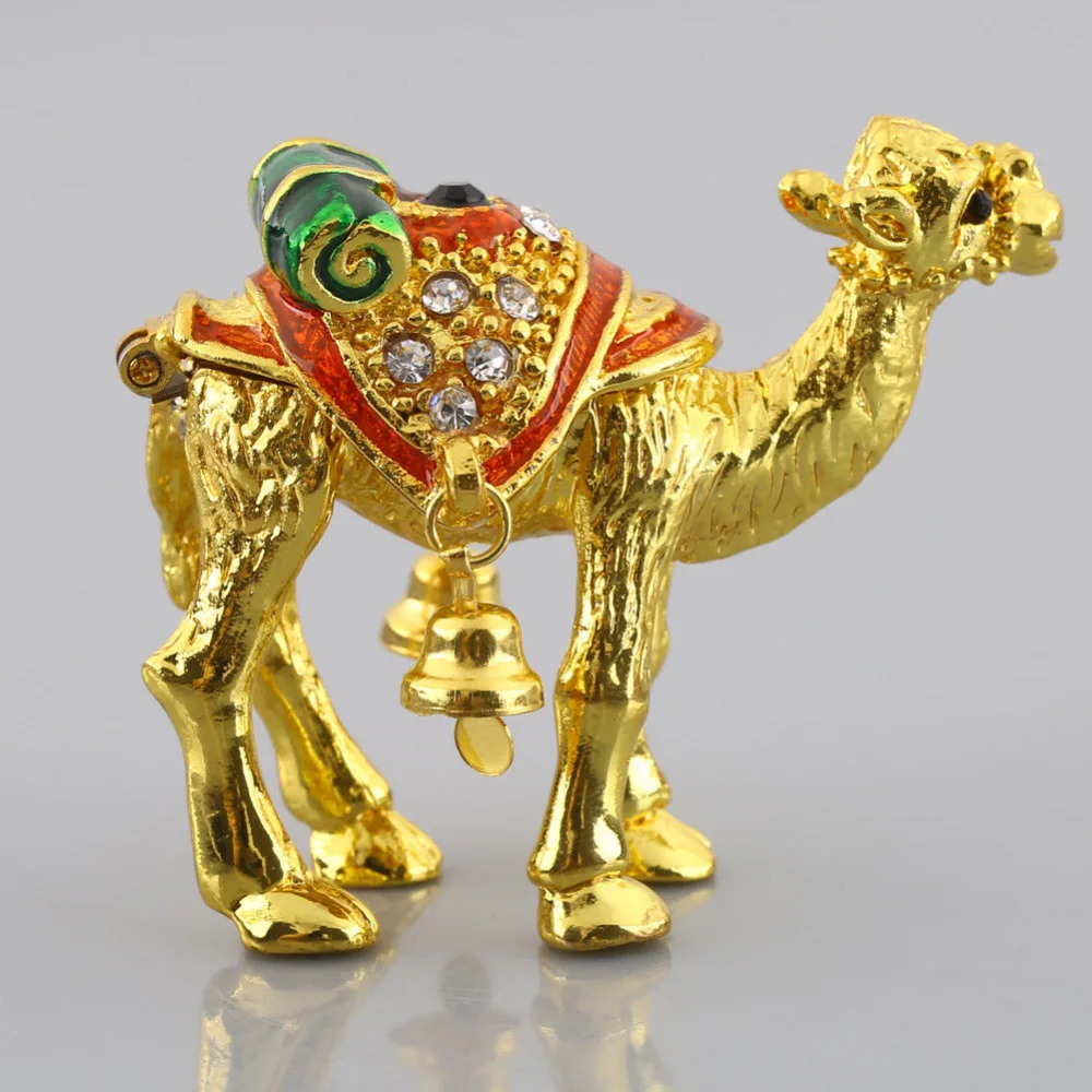 Хрустальная металлическая Золотая верблюжья шкатулка для серьг Llama ювелирные изделия со стразами сувенирные изделия свадебные подарки для леди