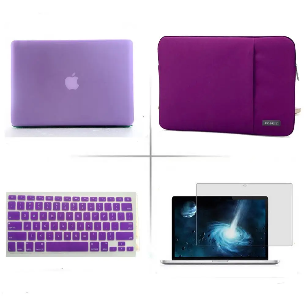 POSEIT 4в1 Матовый Жесткий чехол для клавиатуры с ЖК-экраном для Macbook Pro Air retina 11 12 13 15 дюймов сумка для ноутбука - Цвет: purple