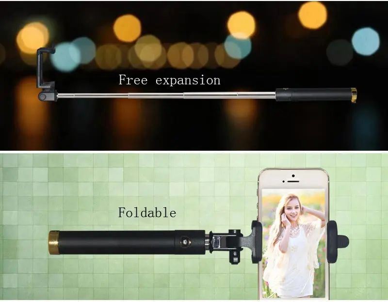 Shinsklly новая провод телефон полюс Универсальный Self-складной рычаг selfie stick для iPhone samsung htc SONY Nokia LG Xiaomi huawei