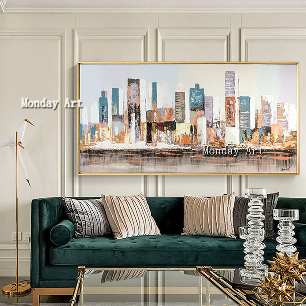 BB 100-Hand-Painted-Canvas-Oil-Painting-Abstract-sea-beach-city-scenery-Wall-art-Pictures-for-Living (5)