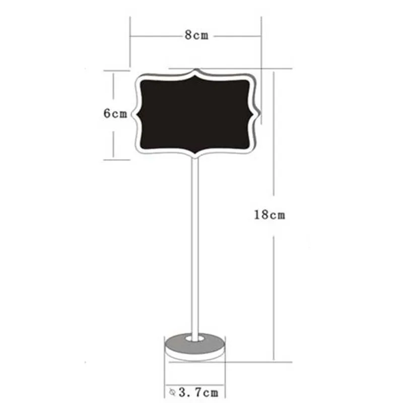 15 шт./лот, деревянная мини-доска с подставкой для доски для сообщений, вывески для дня рождения, вечеринки, стола, свадебные украшения, цифры, знак еды - Цвет: wavy edge