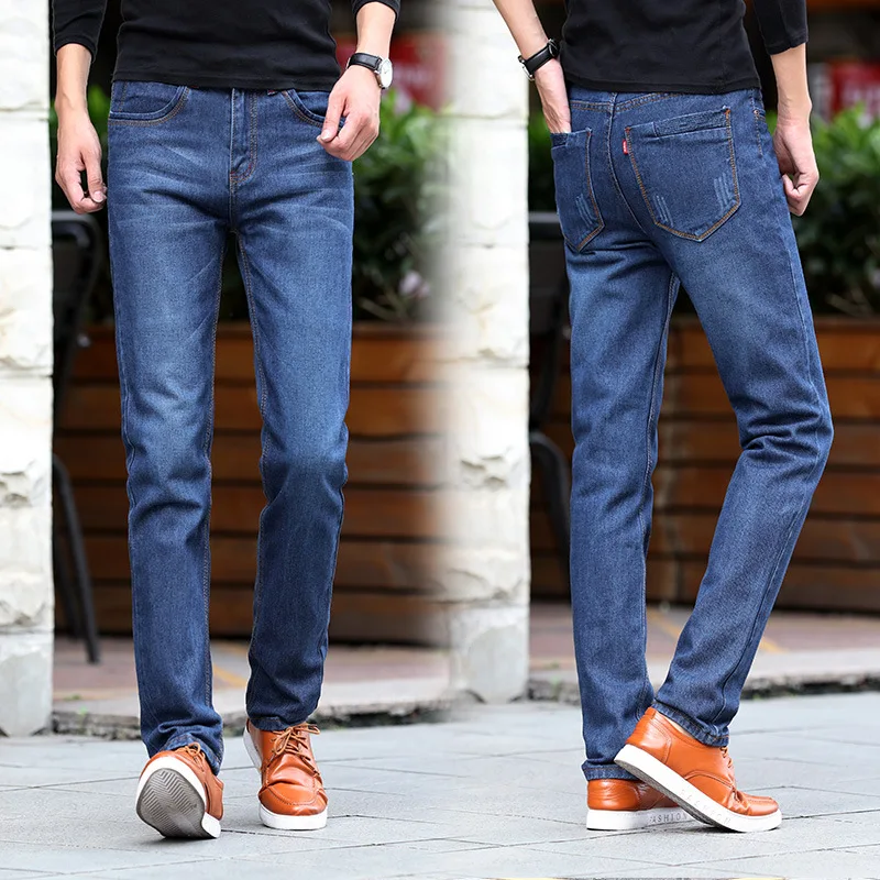

New Spring Summer Hip Hop Street Skinny Jeans Men 2019 Fashion Casual Loose Mid Waist Full Length Pants Plus Size