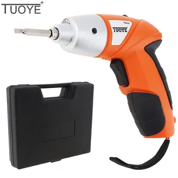 

TUOYE 4.8V Mini Rechargeable 110V / 220V Electric Screwdriver 45pcs Screw Driver Bits Set with Bidirectional Button LED Light