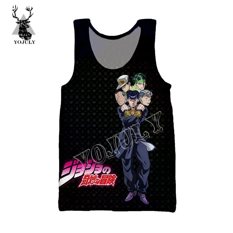 YOJULY Summer Unisex sleeveless shirts 3D Print Anime JoJo Bizarre Adventure Men Vest Women Casual Funny Tops Clothing Ve23 - Цвет: 11