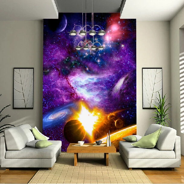 Whole Purple Sky Stars Wall Murals For Child Kids Room Whole Purple Sky Stars Wall Murals For Child Kids Room Photo Mural Living Wallpaper Vinyl In Wallpapers From Home Improvement On