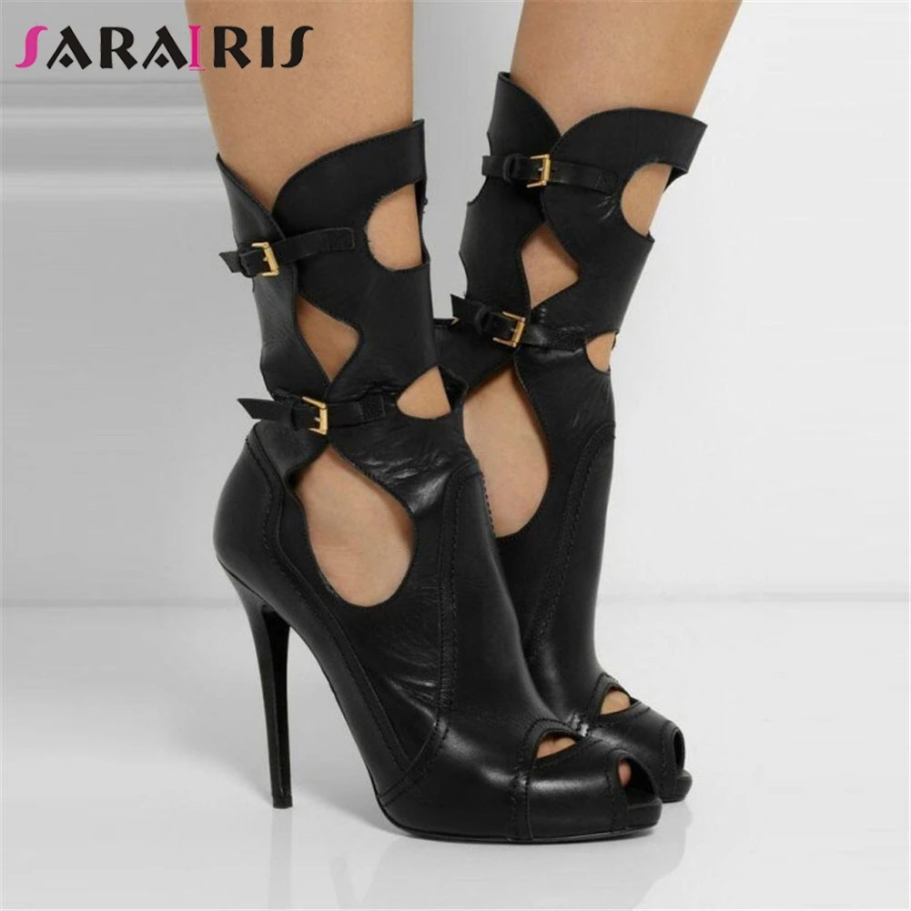 

SARAIRIS Brand Design Big Size 47 Sexy Runway Thin High Heels Women Shoes Platform Lady Summer Party Summer Boots Shoes Woman