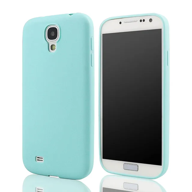 I9500 Solid Candy Color TPU Rubber Case Cover for Samsung Galaxy S4 Silicon Case Glossy Back Cover for Samsung S4 Skin