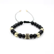 Faitheasy натуральные черные бусины колесо жемчуг плетение Браслеты с орнаментами