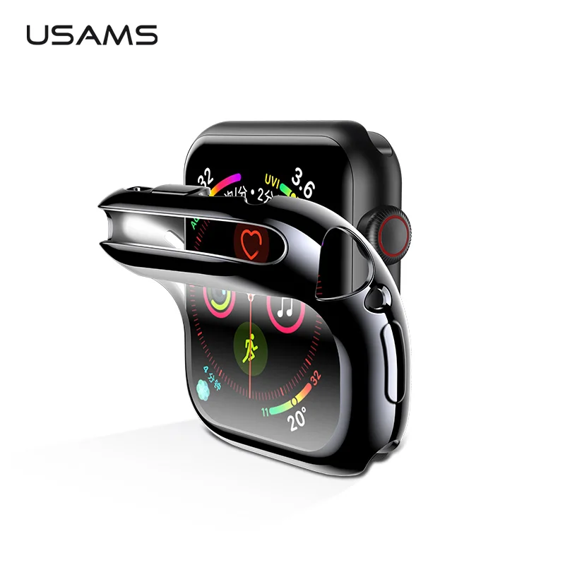 USAMS чехол для Apple Watch4 360 полный защитный ТПУ мягкий i-Watch 4 44 мм 40 Полный протектор