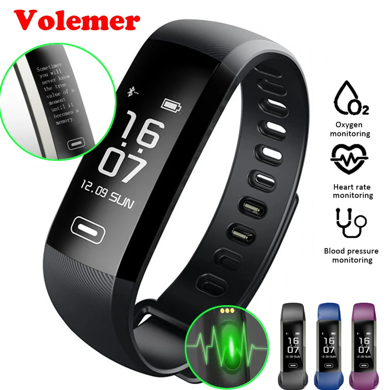 Volemer M2P Bluetooth Smart Браслет 0,96 дюймов приборы для измерения артериального давления крови кислородом сердечного ритма мониторы фитнес-браслет