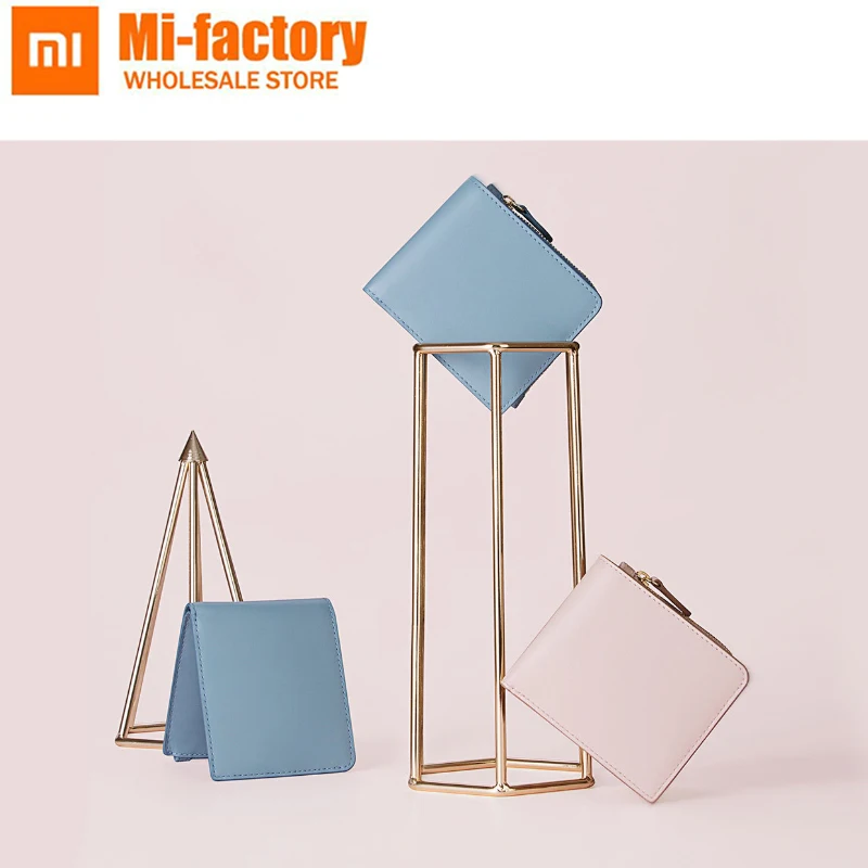 

Original Xiaomi UREVO Fashion Short Leather ladies Wallets Full Griand Genuine Soft Purse Snap Fastener Zipper Women Wallets